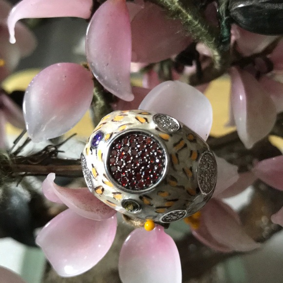 Vintage Jewelry - Vintage 925 enamel  ruby &multi stone ring